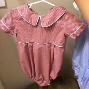 Boys’ 24 month red gingham bubble romper